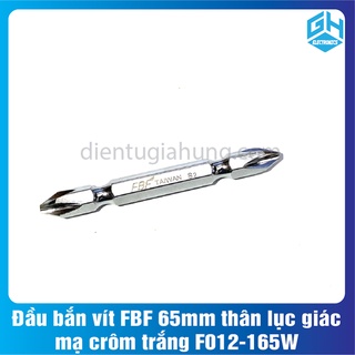 1 cái đầu bắn vít fbf 65mm thân lục giác, mạ crôm trắng f012-165w