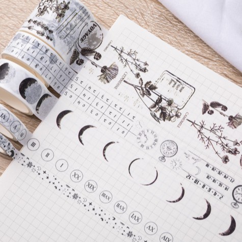 &lt;Ảnh Thật Shop Chụp&gt; Hộp 10 Cuộn Băng Dính Washi Tape Chủ Đề DIY Trang Trí Bullet Journal Nhật Ký Sổ Lưu Niệm Teeci677