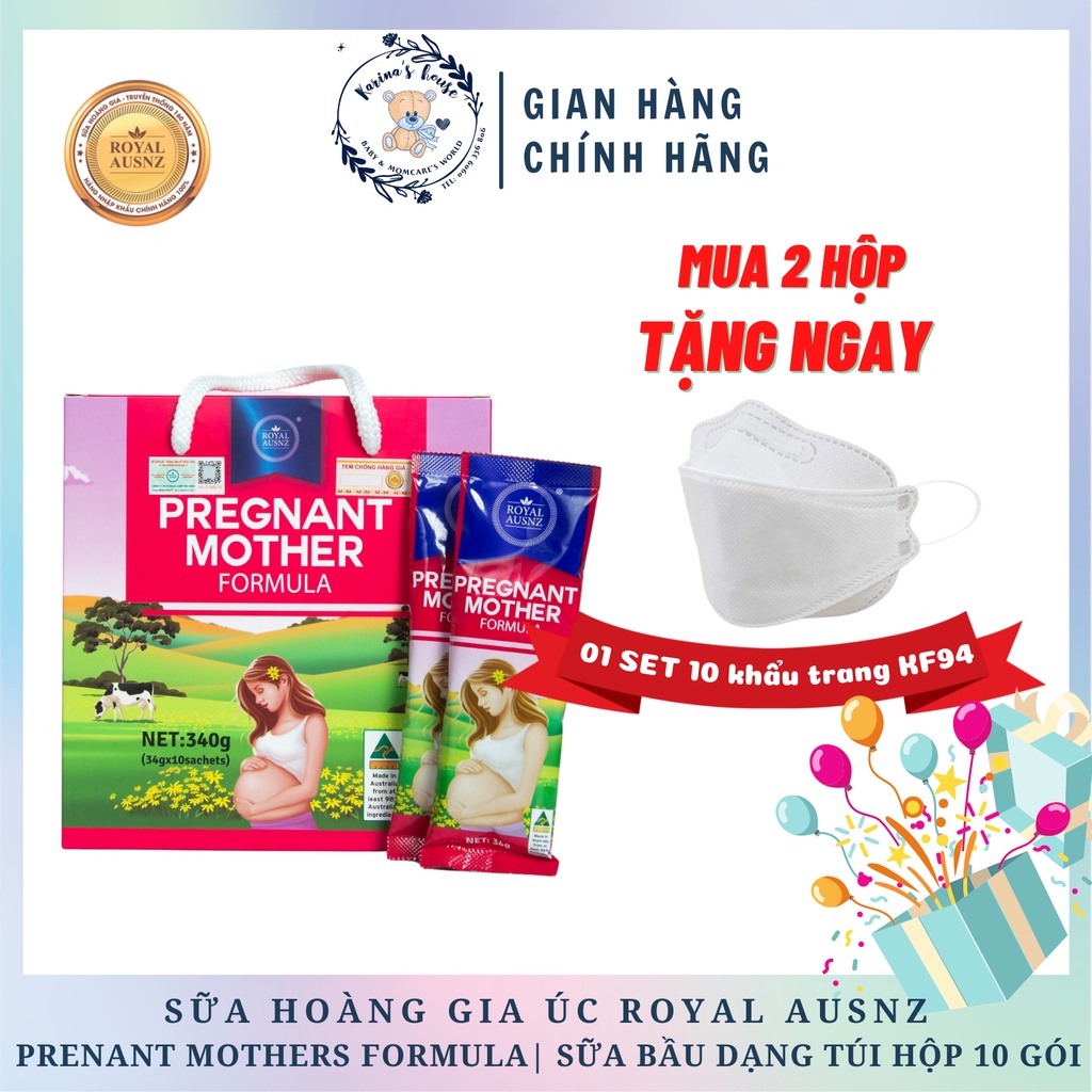 Sữa Dành Cho Bà Bầu Hoàng Gia Úc ROYAL AUSNZ Pregnant Mother Formula (Hộp 10 Gói)