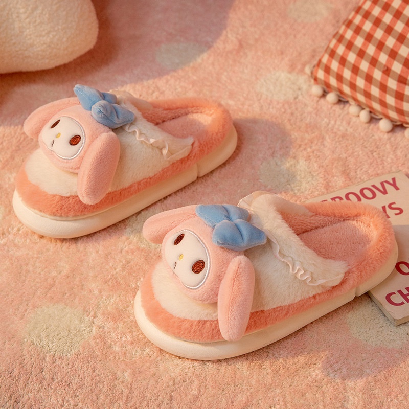 Dép Bông Đi Trong Nhà Chống Trượt Hình Hoạt Hình GP2 Sanrio Melody Cinnamoroll Hello Kitty PomPomPurin