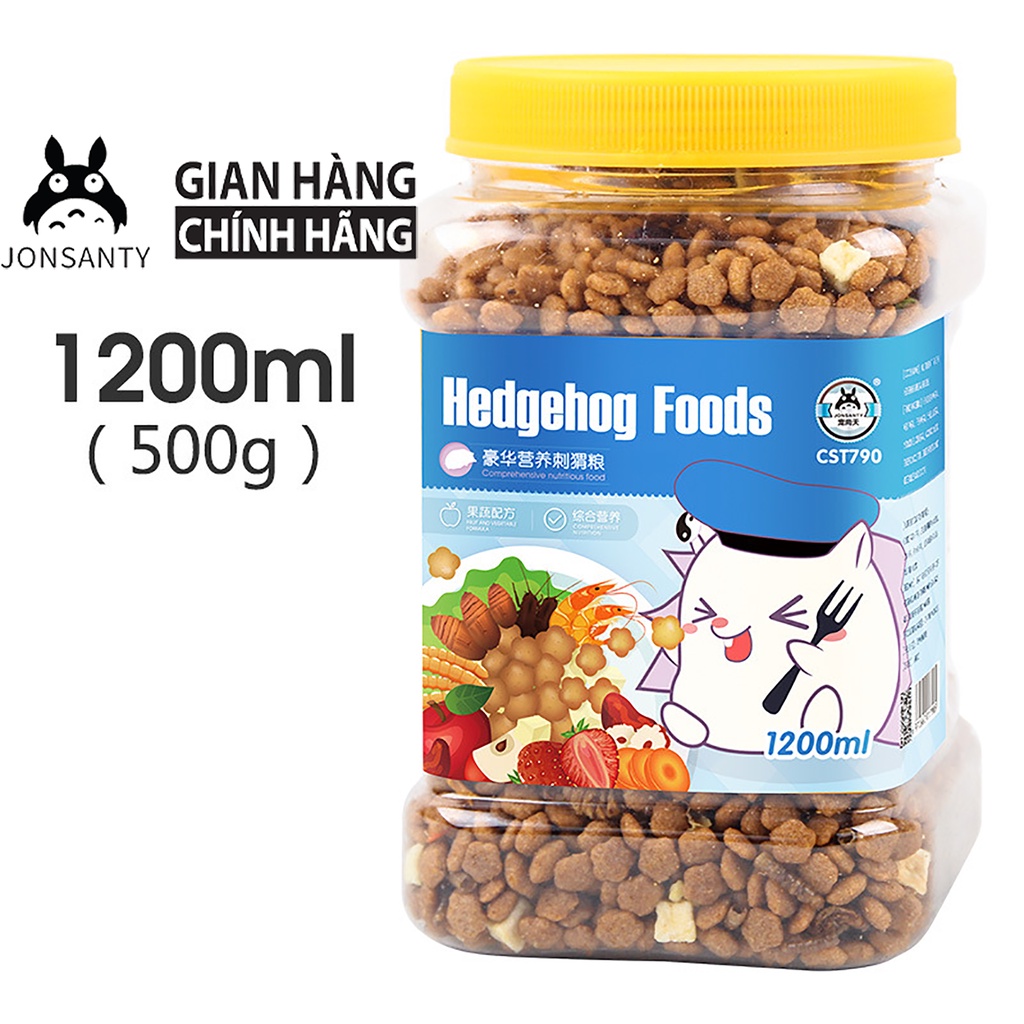 Thức ăn cho nhím kiểng, đồ ăn nhím cảnh đầy đủ chất, hàm lượng protein dinh dưỡng cao hãng JONSANTY 1200ml/500gr cst790
