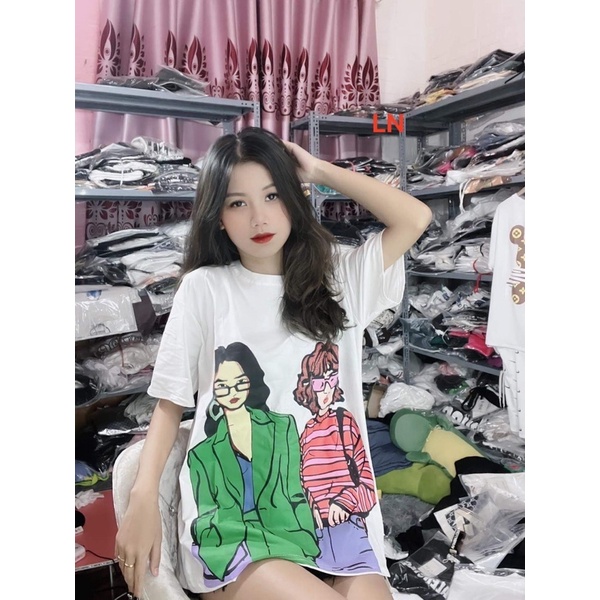 áo thun cotton 2 cô gái