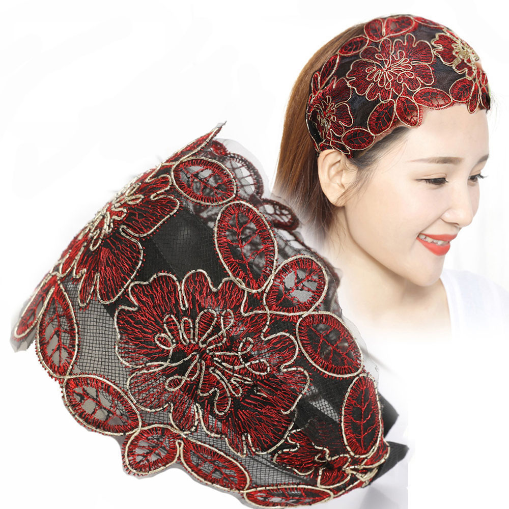 Băng Đô Cài Tóc Chống Trượt In Hoa Kiểu Vintage Cho Nữ