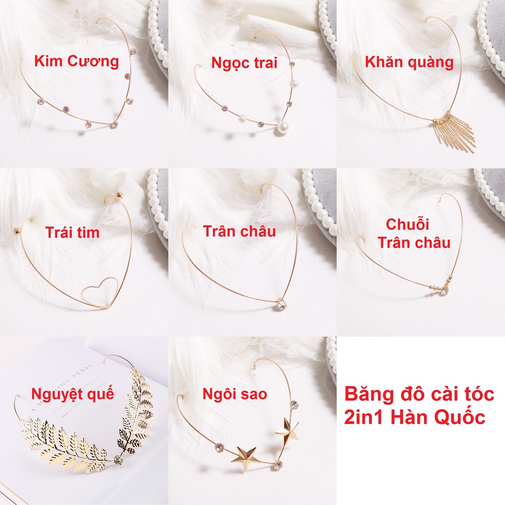 [Rẻ] Băng đô cài tóc 2in1 kiểu Hàn Quốc [HN] [THS] [Đơn 50k tặng phần quà dễ thương]