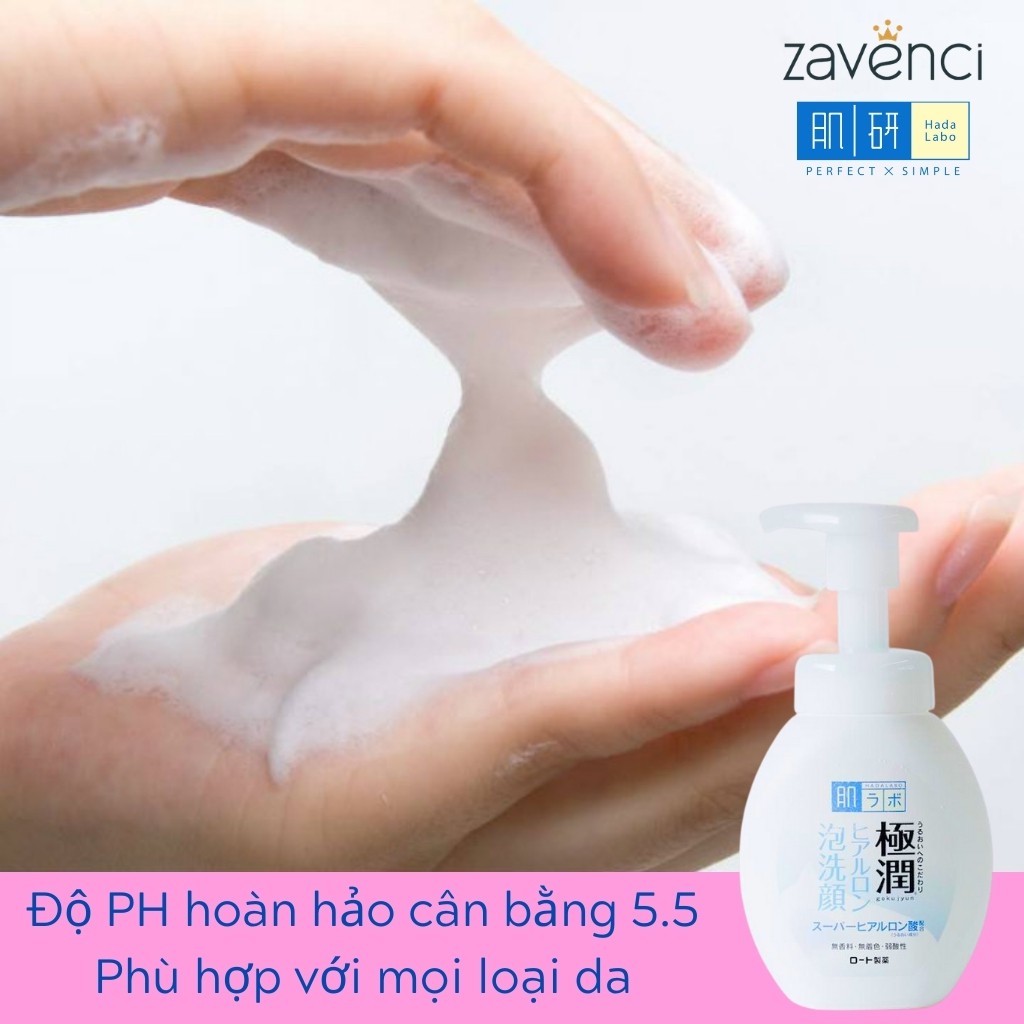 Sữa rửa mặt HADA LABO Tạo Bọt Dạng Vòi Cấp Nước Dưỡng Ẩm Cân Bằng Da Phù Hợp Da Thường Và Khô (160ml)