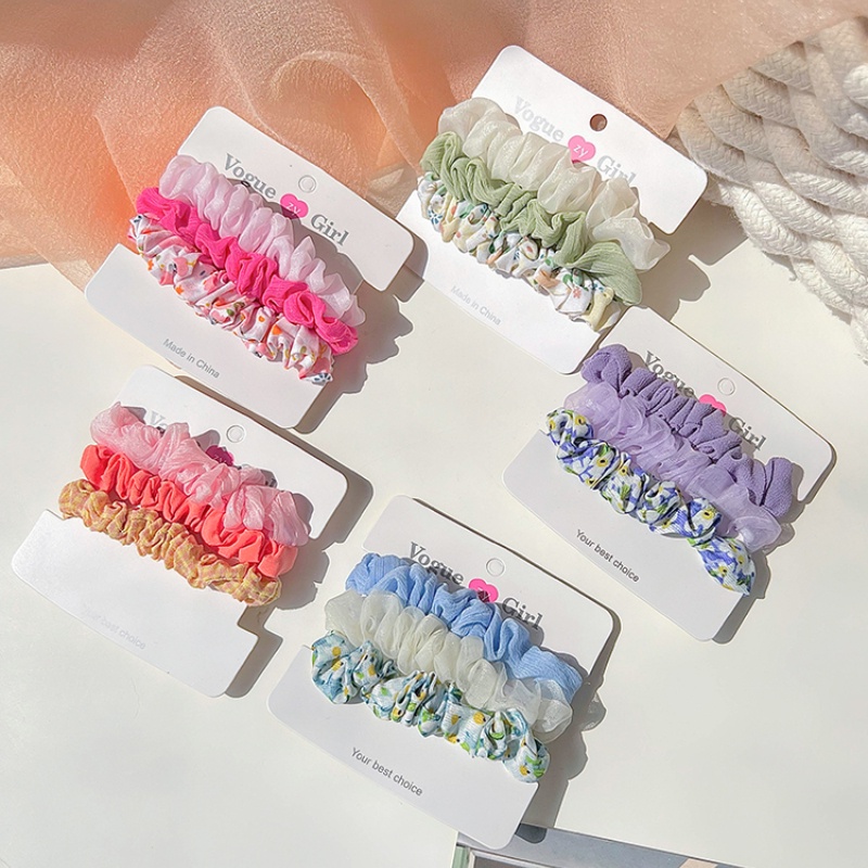 Set 3 Dây Cột Tóc Cỡ Lớn Thiết Kế Đơn Giản Thời Trang Cho Nữ