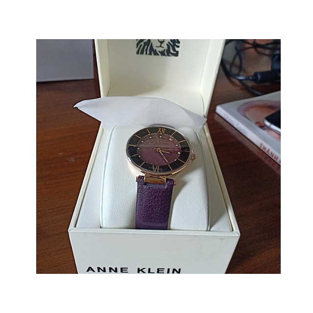 Đồng hồ nữ chính hãng ANNE KLEIN - AK/3272RGPL (Size 32mm. Dây da màu tím)