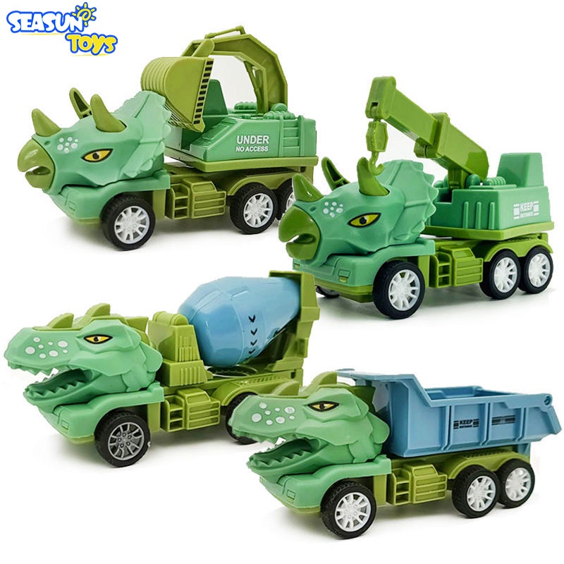 Set 4 mô hình đồ chơi SEA SUN TOYS xe công trình thiết kế khủng long độc đáo cho bé