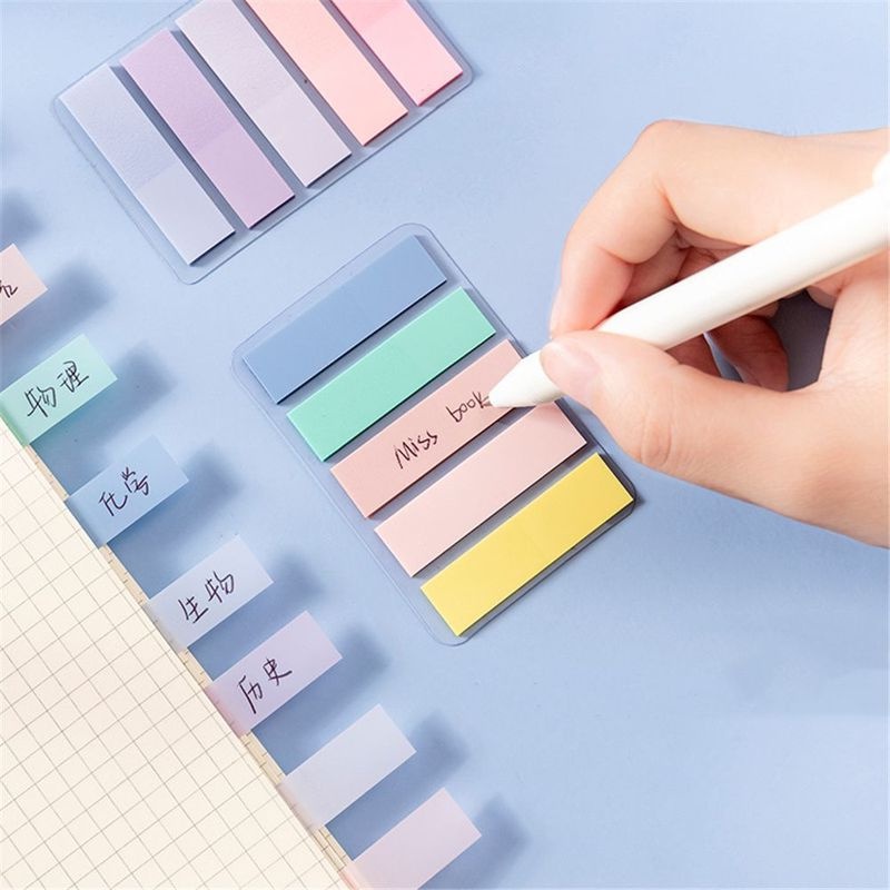 100 Sheets Morandi Color Index Stickers/ Simple Classification Notes Paster/ Self Adhesive Bookmark Memo Sticker/ School Office Stationery Supplies