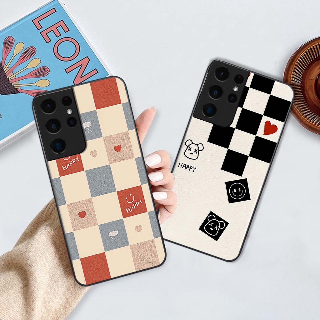 Ốp Samsung S21 Ultra caro trái tim cá tính, thời trang siêu đẹp, siêu phong cách