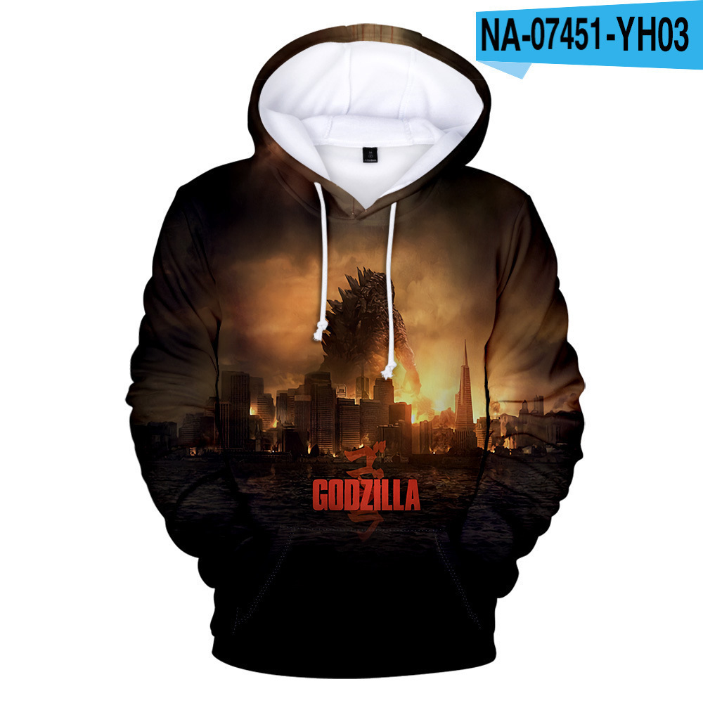 Anime Áo Hoodies Tay Dài In Hình Godzilla Thời Trang Birthday Gift