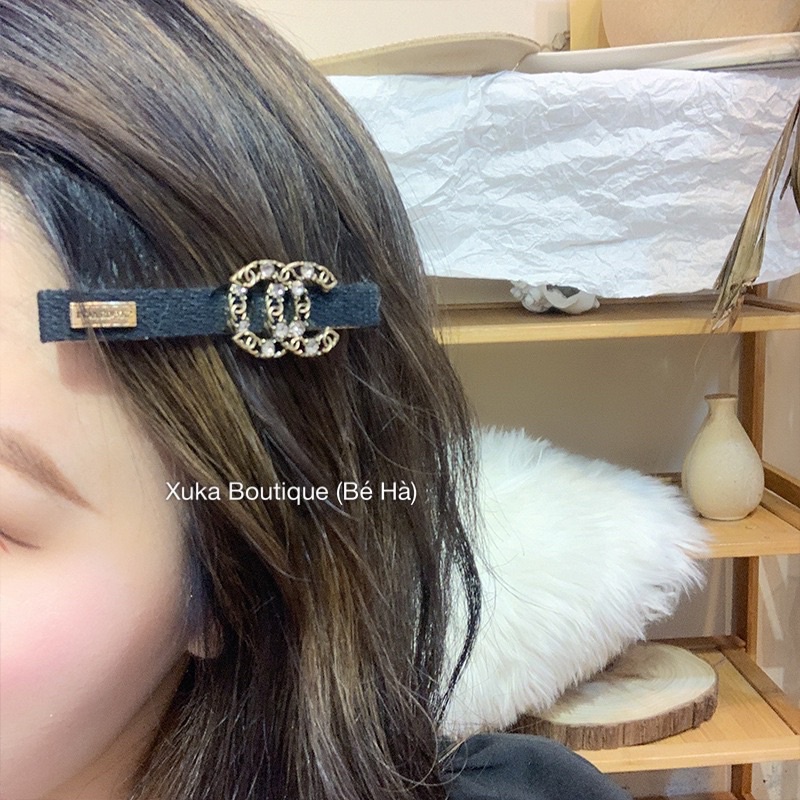 Kẹp Tóc Nữ Gắn Đá Chữ GC Thương Hiệu Cao Cấp