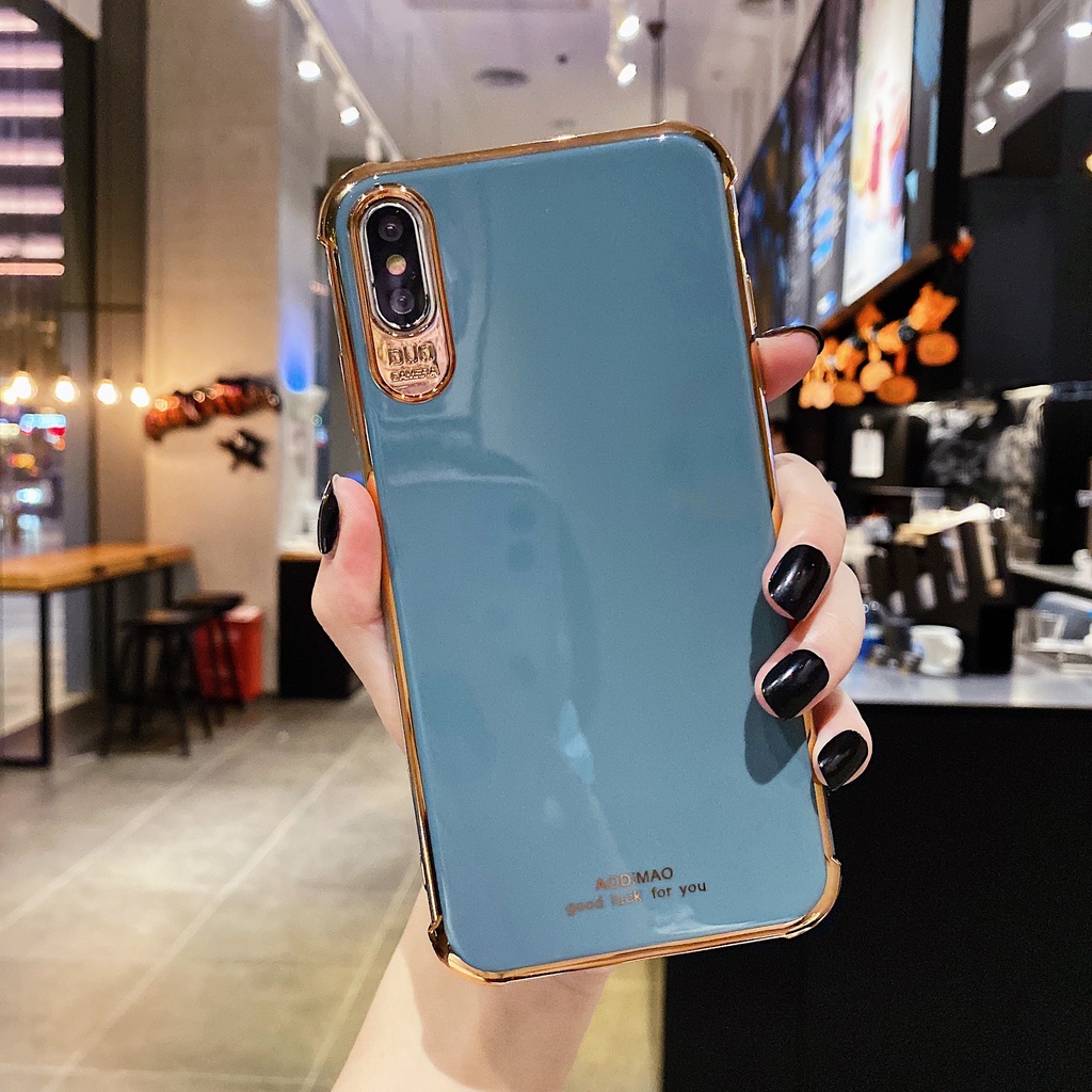 Ốp lưng OPPO A12 A3S A5S F9 F11 A5 A9 2020 A53 2020 A12E Reno 2 2Z 2F 5 6 case Vỏ điện thoại chất lượng cao mạ vàng sang trọng