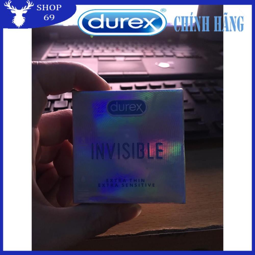 (Che tên) (BAO CAO SU MỎNG NHẤT THẾ GIỚI) Bao cao su DUREX INVISIBLE mỏng, an toàn, uy tín (03bao/ 1 hộp bcs)