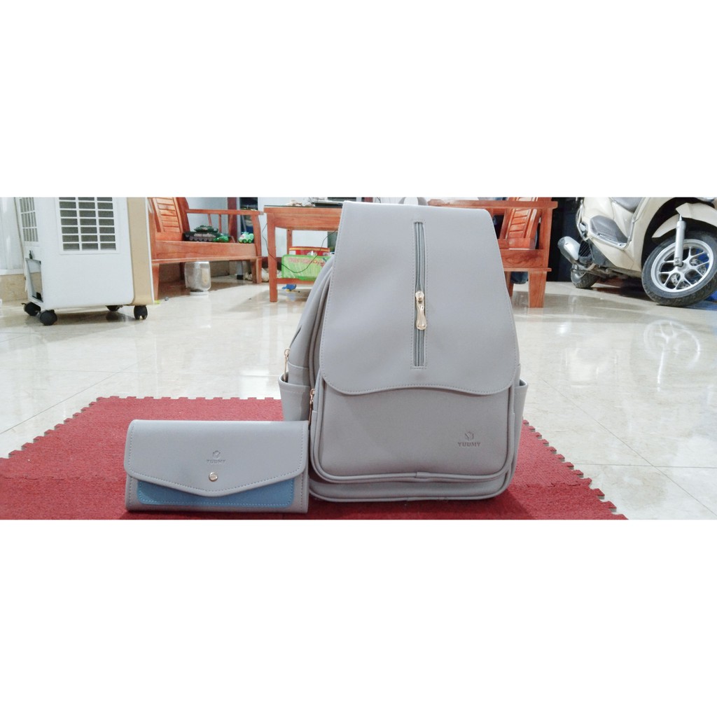 Balo Nữ Thời Trang YUUMY YBA8 Màu Trắng Xám