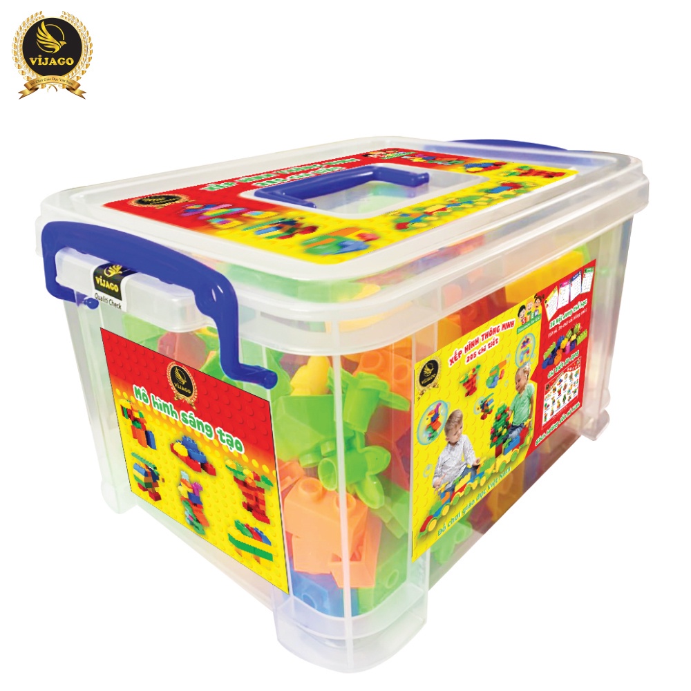 BỘ GHÉP HÌNH LEGO 205 CHI TIẾT TO CHO BÉ TRAI VÀ BÉ GÁI THỎA SỨC SÁNG TẠO THÀNH CÁC HÌNH KHỐI THEO TRÍ TƯỞNG TƯỢNG