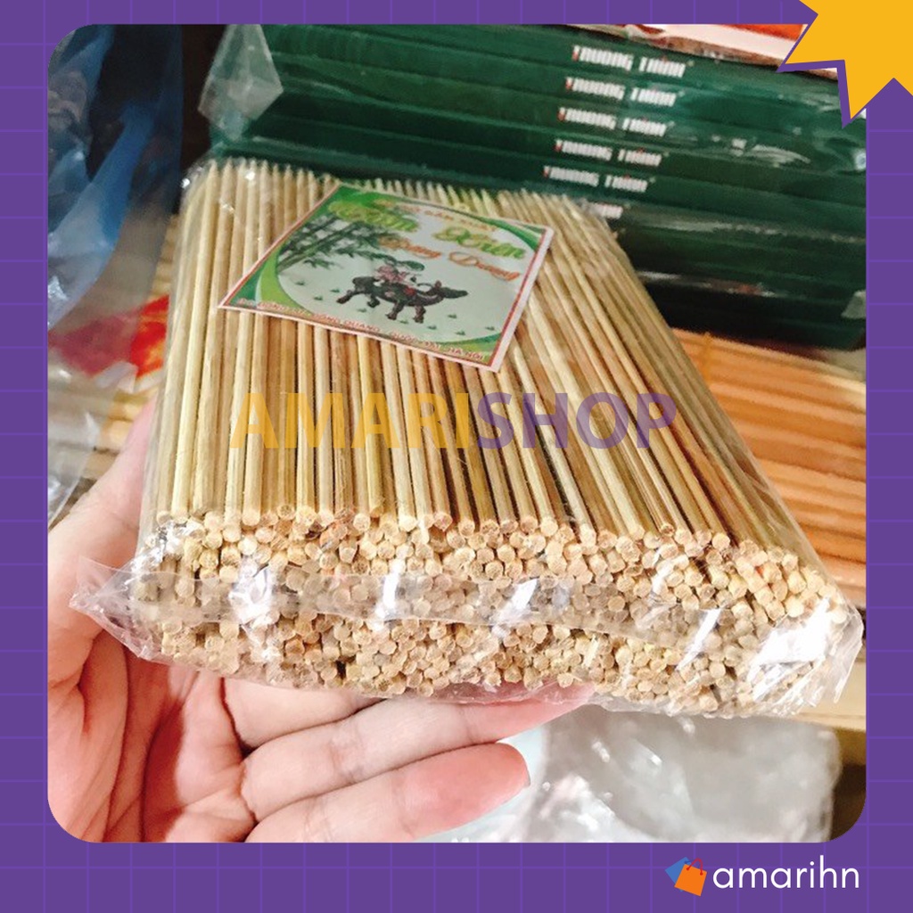 Túi 500g tăm xiên, que xiên thịt xúc xích viên chiên 1 đầu nhọn