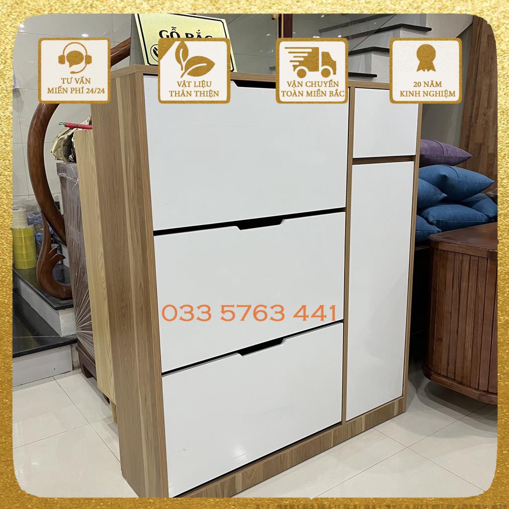 Tủ đựng giày thông minh có ngăn kéo tiện lợi, làm từ gỗ MDF phủ melamine