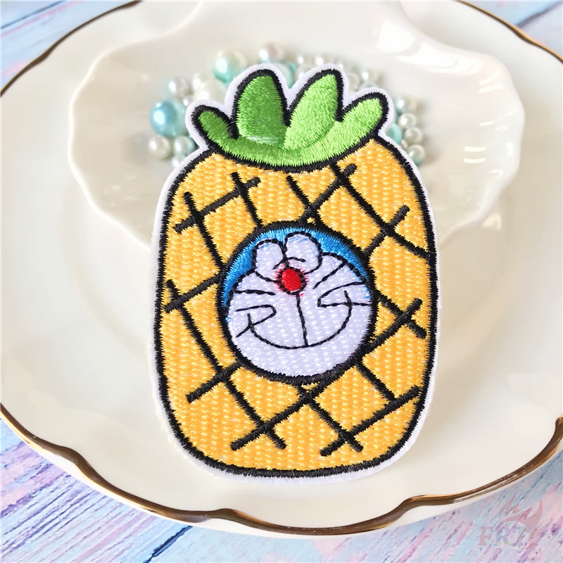 ☸ Miếng Dán Ủi Lên Quần Áo Hình Doraemon / Dưa Hấu / Táo / Dâu / ☸ 1 Sticker Ủi Thêu Hình Huy Hiệu