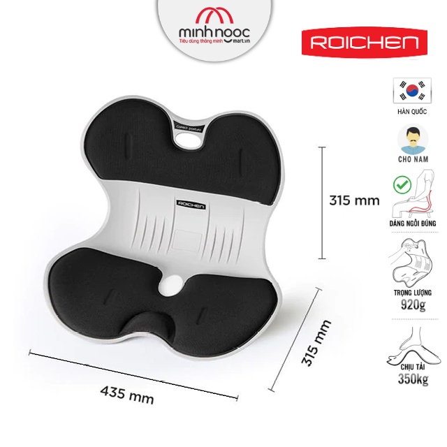 Ghế chỉnh dáng ngồi đúng, chống gù - Roichen Hàn Quốc . Màu đen dùng cho Nam, Nữ, trẻ em