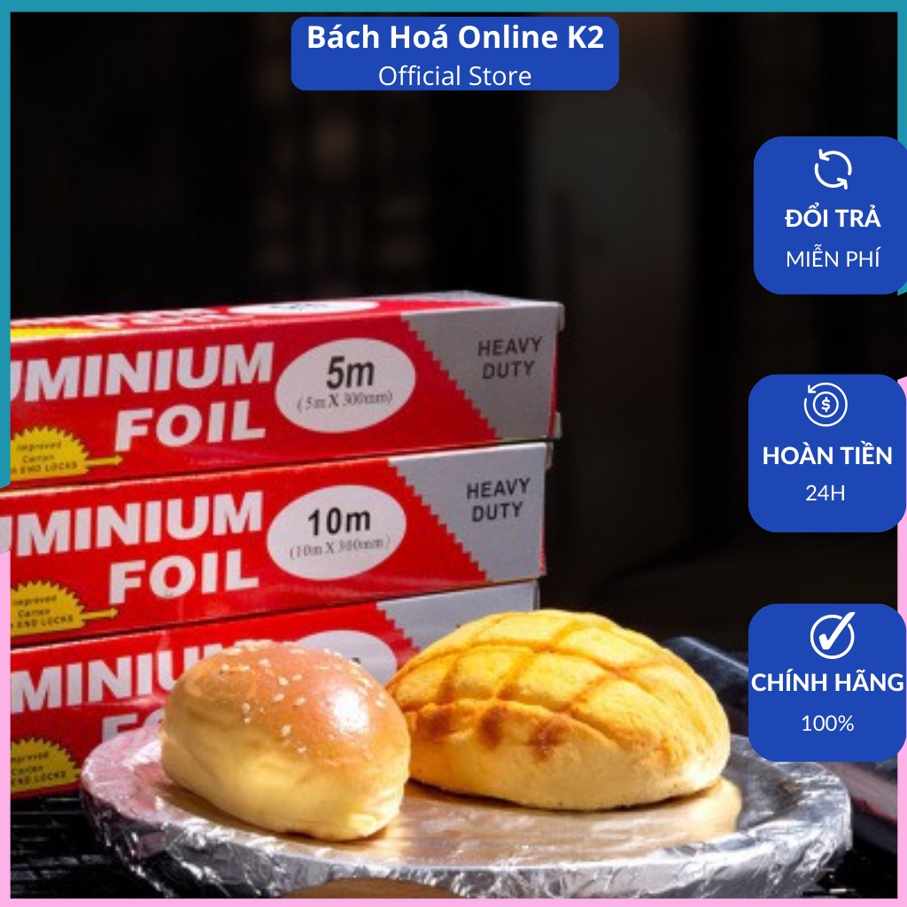 Giấy bạc nướng thức ăn, màng nhôm nướng thịt Aluminium Foil, bảo quản thực phẩm, cá BBQ