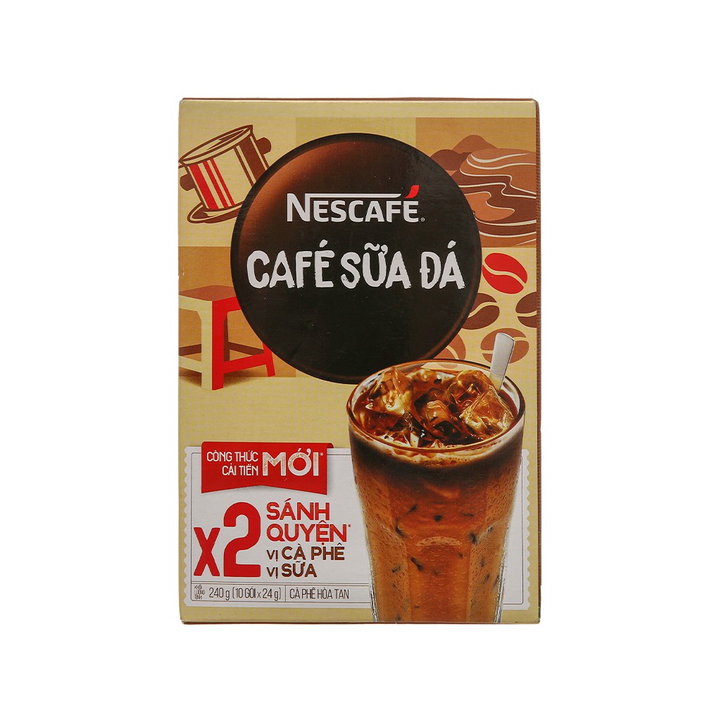 Cafe sữa đá Nescafe hộp 10 gói 200g
