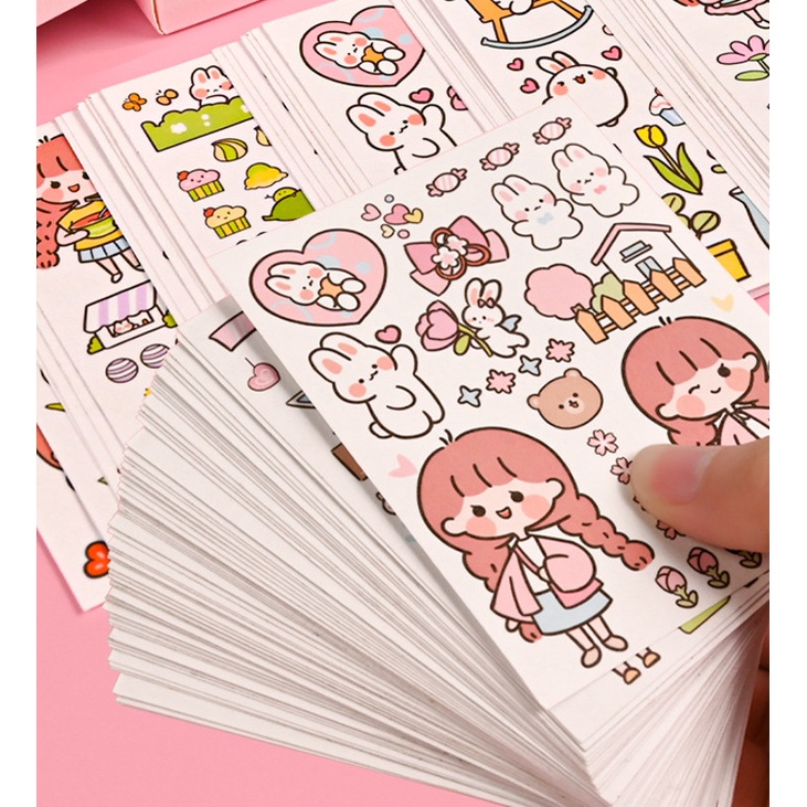 Set 50 Tấm Sticker Hoạt Hình Nhật Bản Dễ Thương Dán Trang Trí Sổ Tay DIY