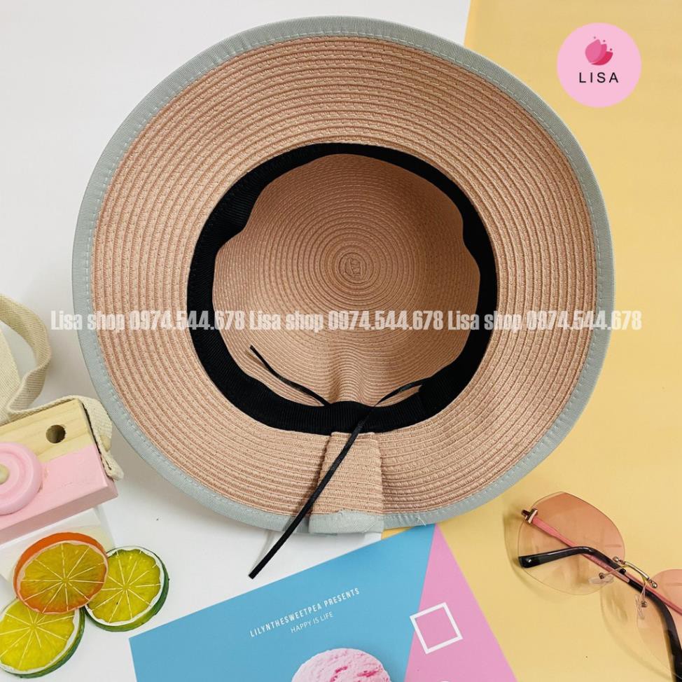 [HÀNG CAO CẤP-FREESHIP] Mũ đi biển, nón đi biển chất liệu vải thoáng mát, đính nơ sau phong cách Vintage cho nữ Lisa,M27