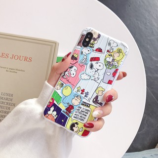 Ốp điện thoại TPU in hình Snoopy cho Iphone 11 11Pro 11Promax X Xs Xsmax Xr 7 8PLus SE 4.7inch 5.5inch