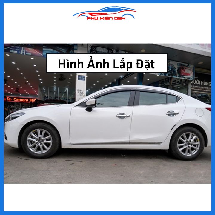 Bộ ốp nẹp sườn Mazda 3 2020-2021-2022-2023 mạ crom bản to trang trí làm đẹp xe