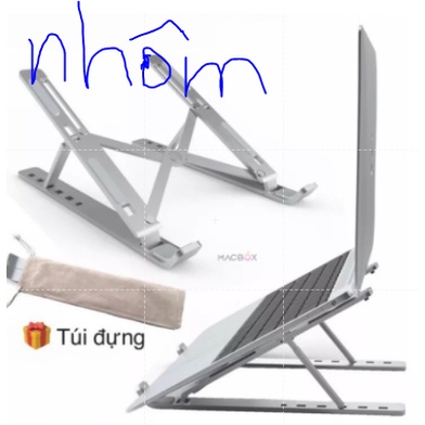 [VIDEO THẬT ] Giá đỡ laptop N3 stand nhôm hỗ trợ tản nhiệt có thể gấp gọn chỉnh độ cao để laptop ipad macbook N3 D1 TK31