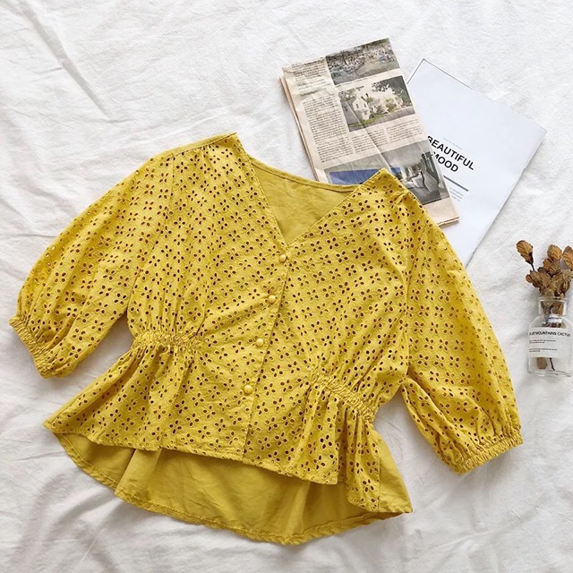 Áo kiểu tiểu thư bo eo - Hình thật ở cuối | BigBuy360 - bigbuy360.vn