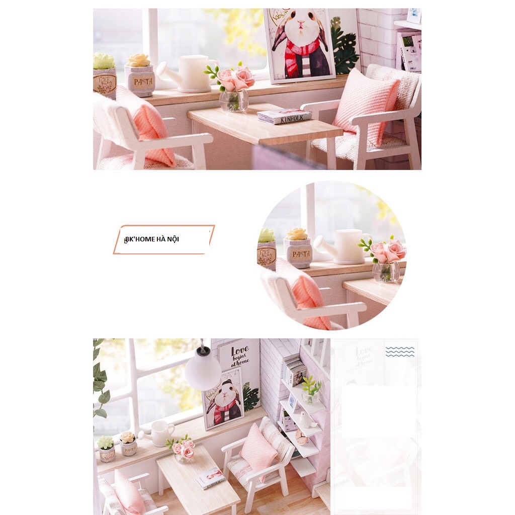Bộ đồ chơi lắp ghép mô hình nhà búp bê DIY Doll House Miniature-TRANQUIL LIFE L-022-B