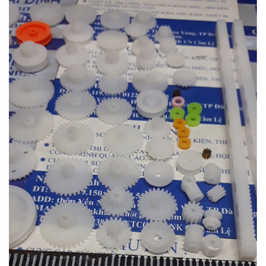 bộ 75 bánh răng, đĩa ròng rọc nhựa các loại + DÂY XU kde4948