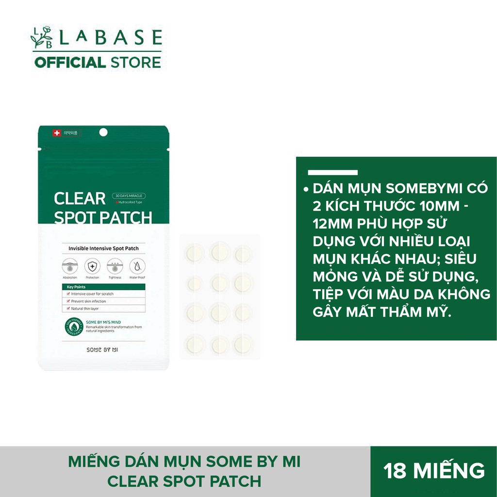 [Hàng nhập khẩu chính hãng] Miếng dán mụn Some By Mi Clear Spot Patch Gói 18 miếng | BigBuy360 - bigbuy360.vn