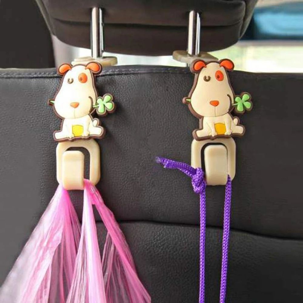 Set 2 móc treo đồ gắn sau ghế xe hơi hình hoạt hình