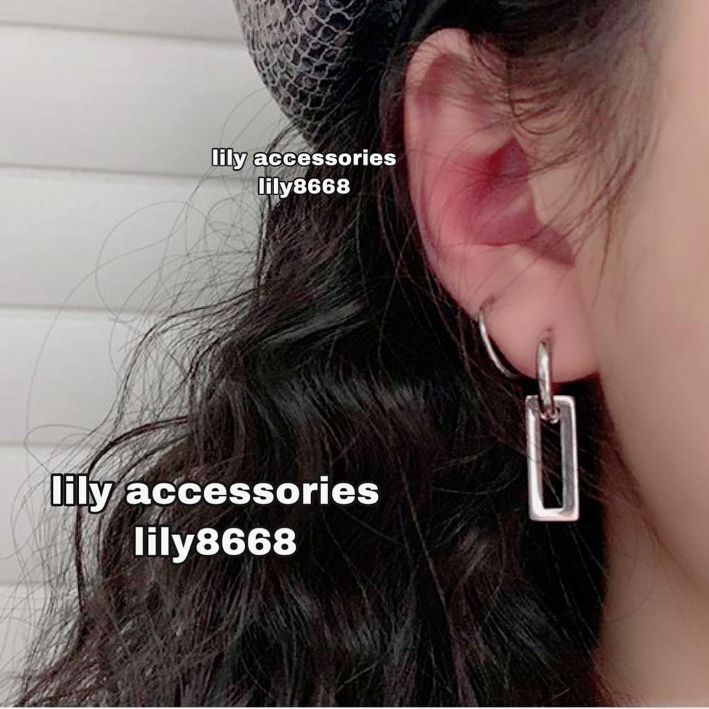 khuyên tai bông tai titan thanh chữ nhật không gỉ không đen không dị ứng cho nam và nữ Unisex BTS