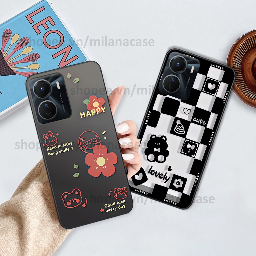 Ốp Vivo Y16 in hình caro trái tim siêu đẹp, siêu nét đầy phong cách cá tính