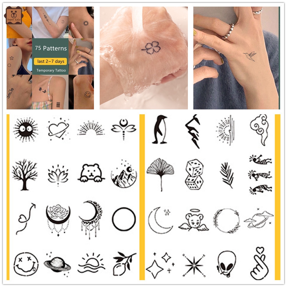 Hình xăm dán tạm thời chống thấm nước 75 họa tiết dễ thương