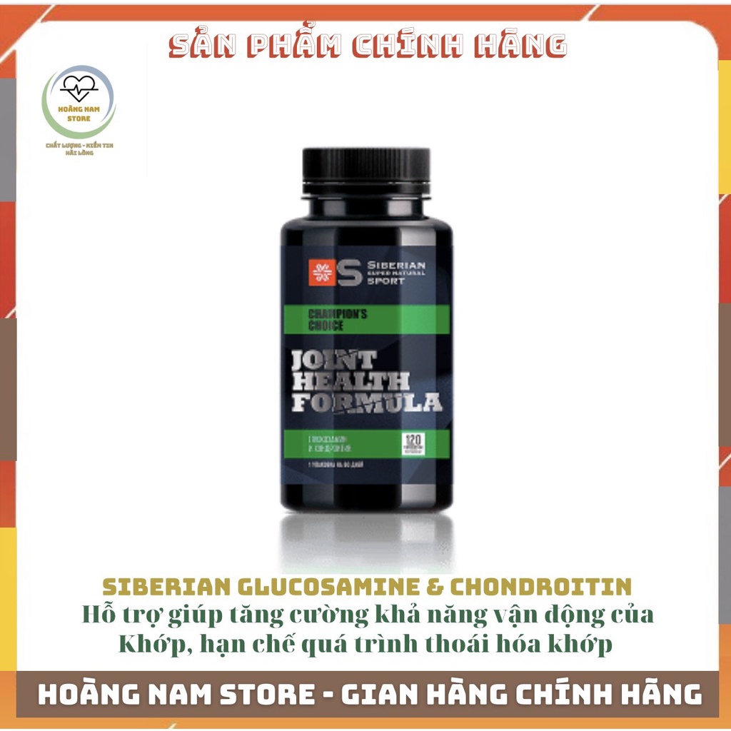 Thực phẩm Siberian Glucosamine and Chondroitin, hỗ trợ giúp tăng cường khả năng vận động của xương khớp, chai 120v