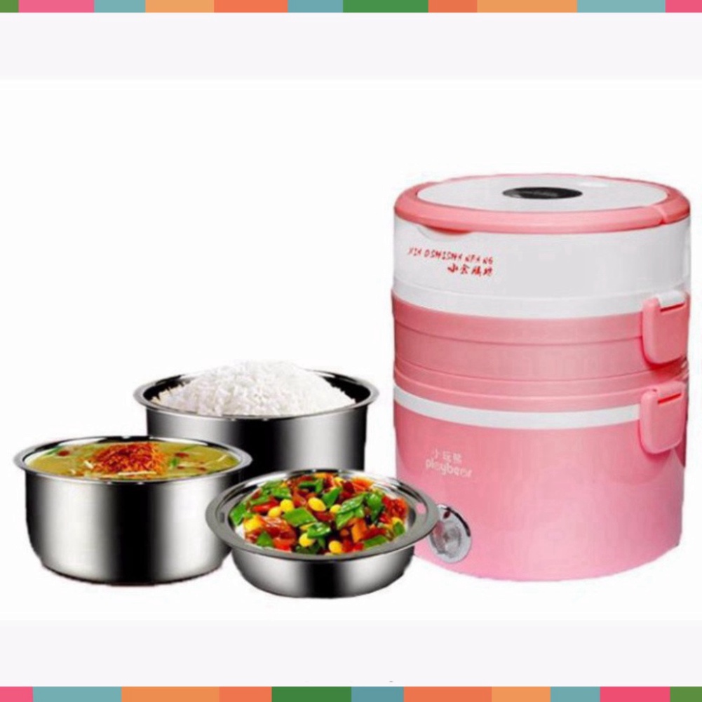 Hộp Cơm Cắm Điện Hâm Nóng Inox Cao Cấp 3 Tầng Đa Năng Làm Nóng Nhanh An Toàn Chính Hãng - | Chính Hãng freeship