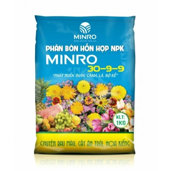 Phân Bón NPK MINRO 30-9-9 Giúp Cây PHÁT TRIỂN THÂN, CÀNH, LÁ, BỘ RỄ
