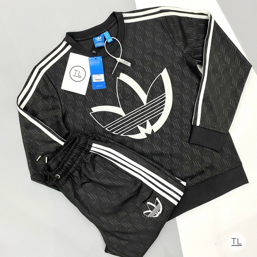 Bộ nỉ Adidas cổ chui in vân siêu hot_Bộ nỉ thể thao Adidas