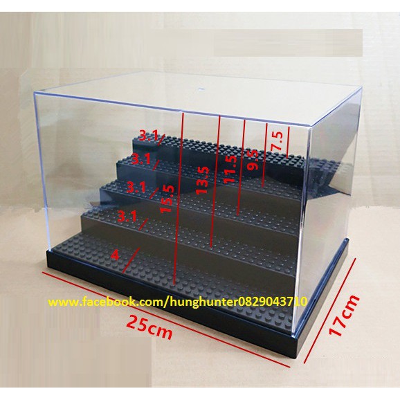 Hộp trưng bày 5 tầng Minifigures Display Case Kính đúc liền chống bụi bẩn