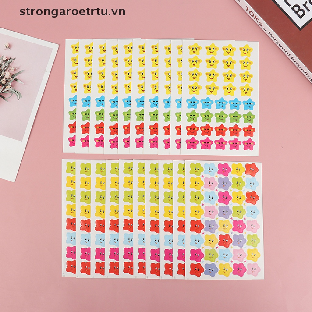 Set 400 Sticker Mặt Cười / Ngôi Sao Dễ Thương Dán Khen Thưởng Cho Bé