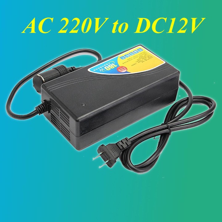 Bộ chuyển đổi nguồn dạng chân đầu tẩu ô tô từ 220V sang 12V-15A công suất 180W