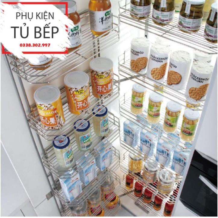Kệ đồ khô liên hoàn 12 ngăn 6 tầng chất liệu inox Không gỉ, lắp tủ bếp để gia vị tiện lợi