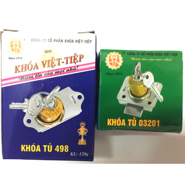 Khoá tủ Việt Tiệp chính hãng to và nhỏ