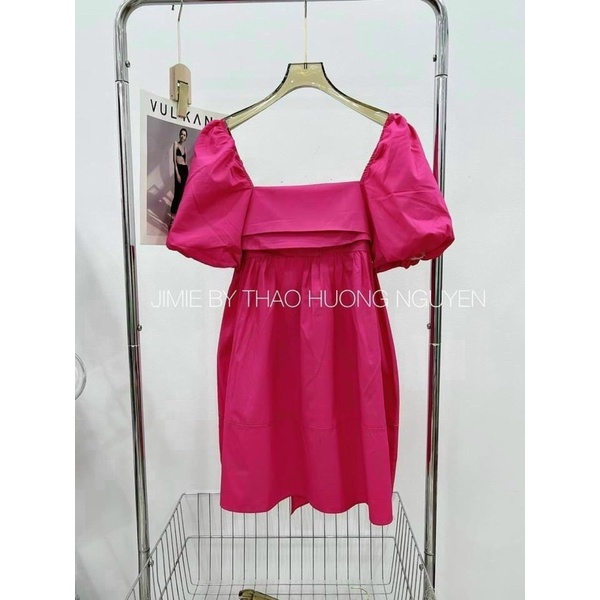 Đầm babydoll nơ lưng tay bồng KC(ảnh thật)