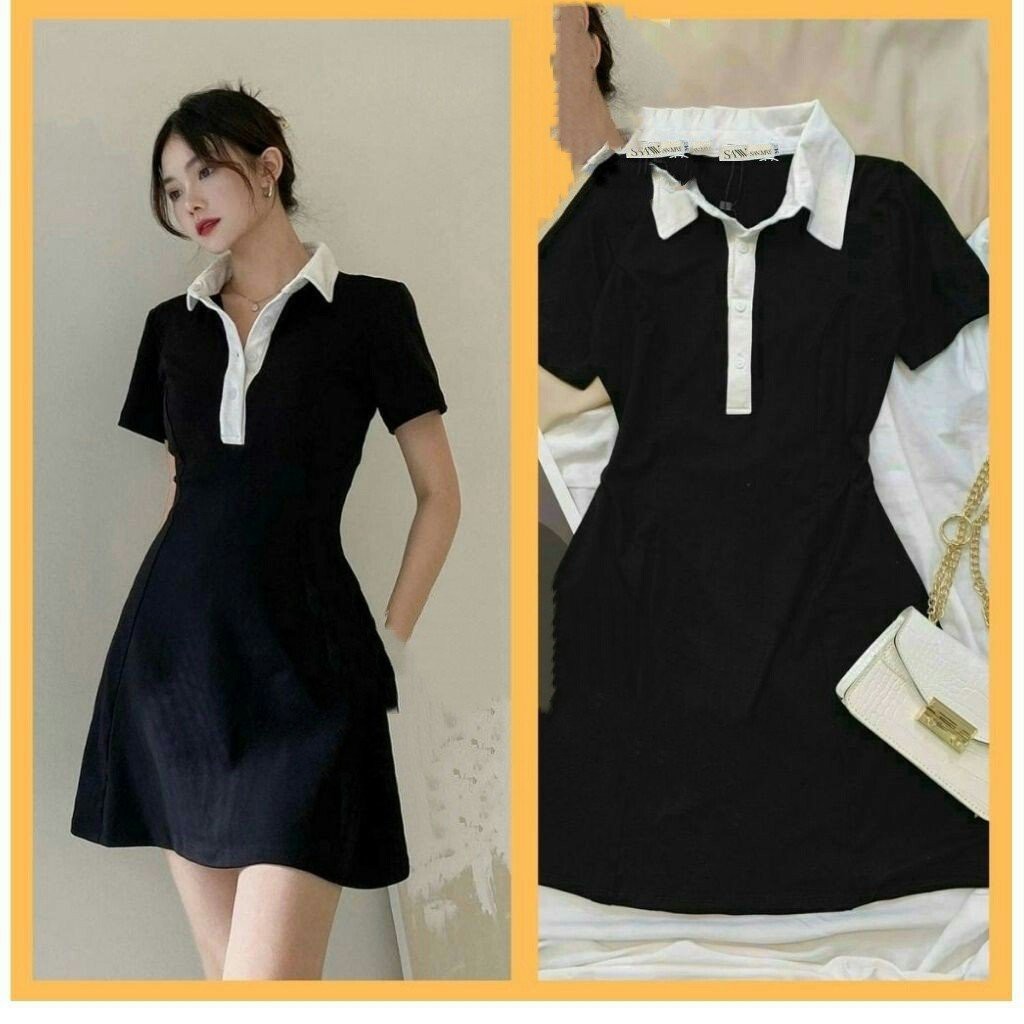 Váy polo body tay ngắn xinh yêu, đầm polo đi dự tiệc, đi chơi dạo phố, đi bar sang chảnh MELA SHOP